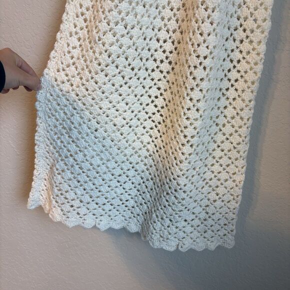 Vintage Handmade Crochet Baby Christening Baptism Gown Dress Ivory Victorian - Picture 3 of 4